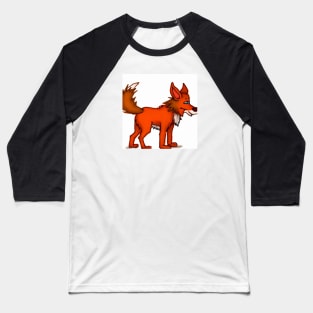 Cute Red Wolf Drawing Baseball T-Shirt